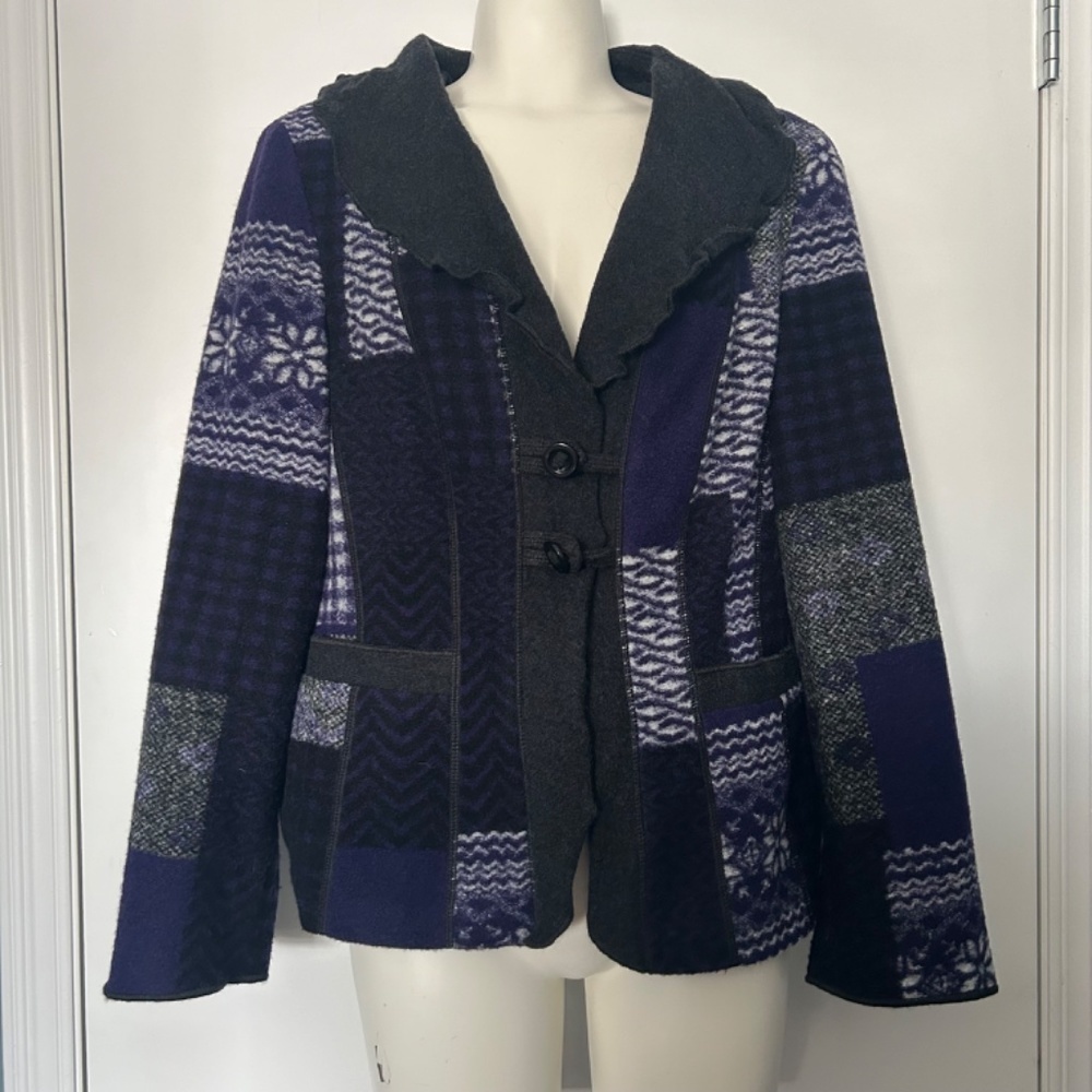 Gerry Webber Patch Pattern Wool Blend Blazer Jack… - image 1